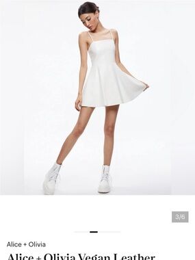Alice + Olivia White Fit-and-Flare Mini Dress